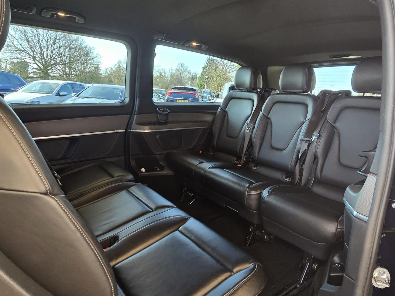 Leather rear cabin of the Mercedes V-Class